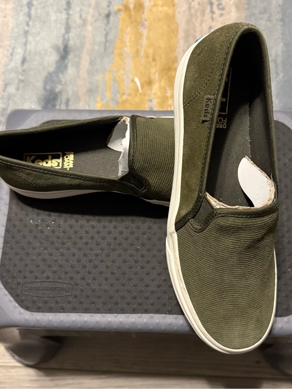 Keds Men’s Slip-On Loafers in Olive